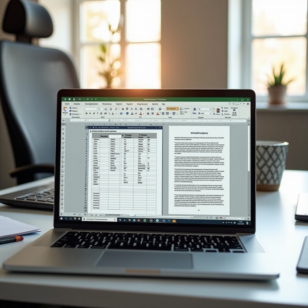 laptop mit excel und word